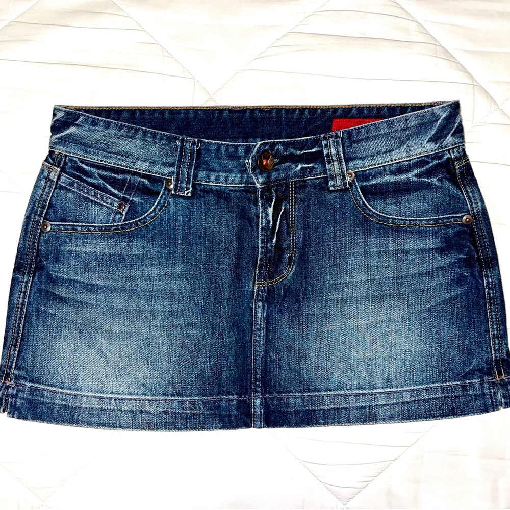 Express Dark Blue Denim Mini Skirt